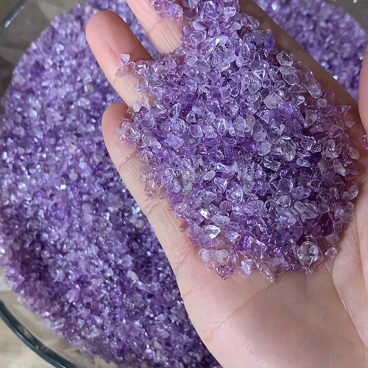 水晶天然巴西紫水晶碎石280g未镶嵌