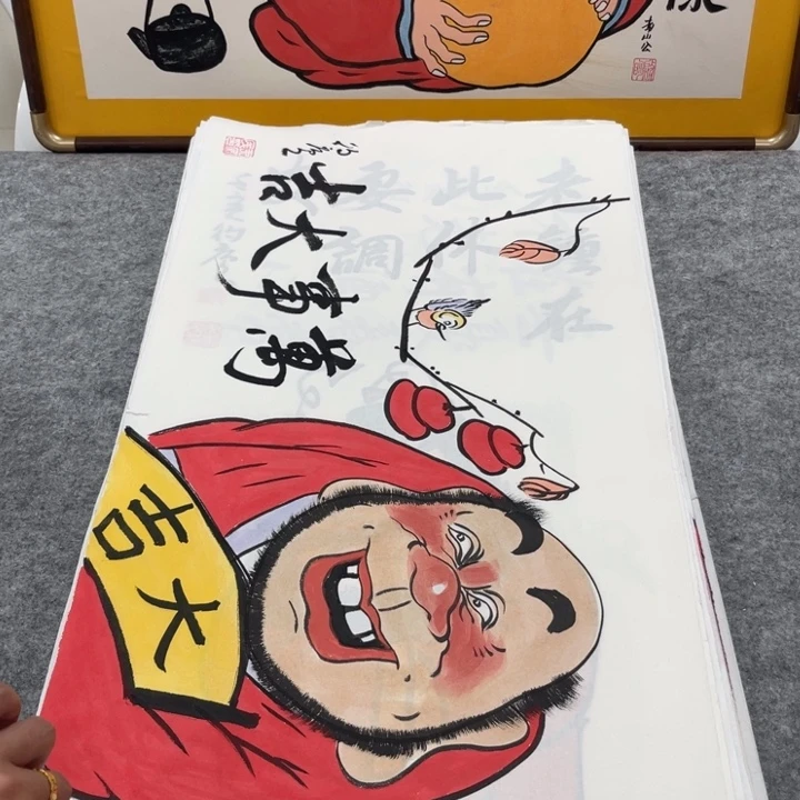 国画手绘禅意画一物一拍