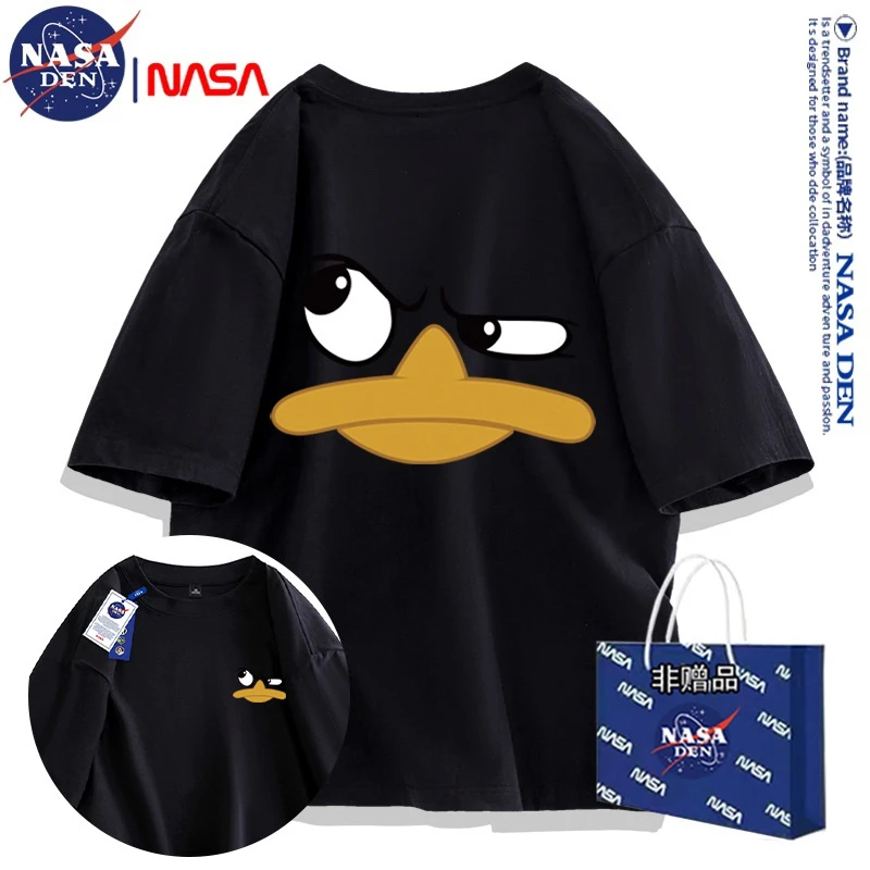 NASA联名百搭印花重磅纯棉半袖男女潮流时尚慵懒夏季宽松短袖T恤