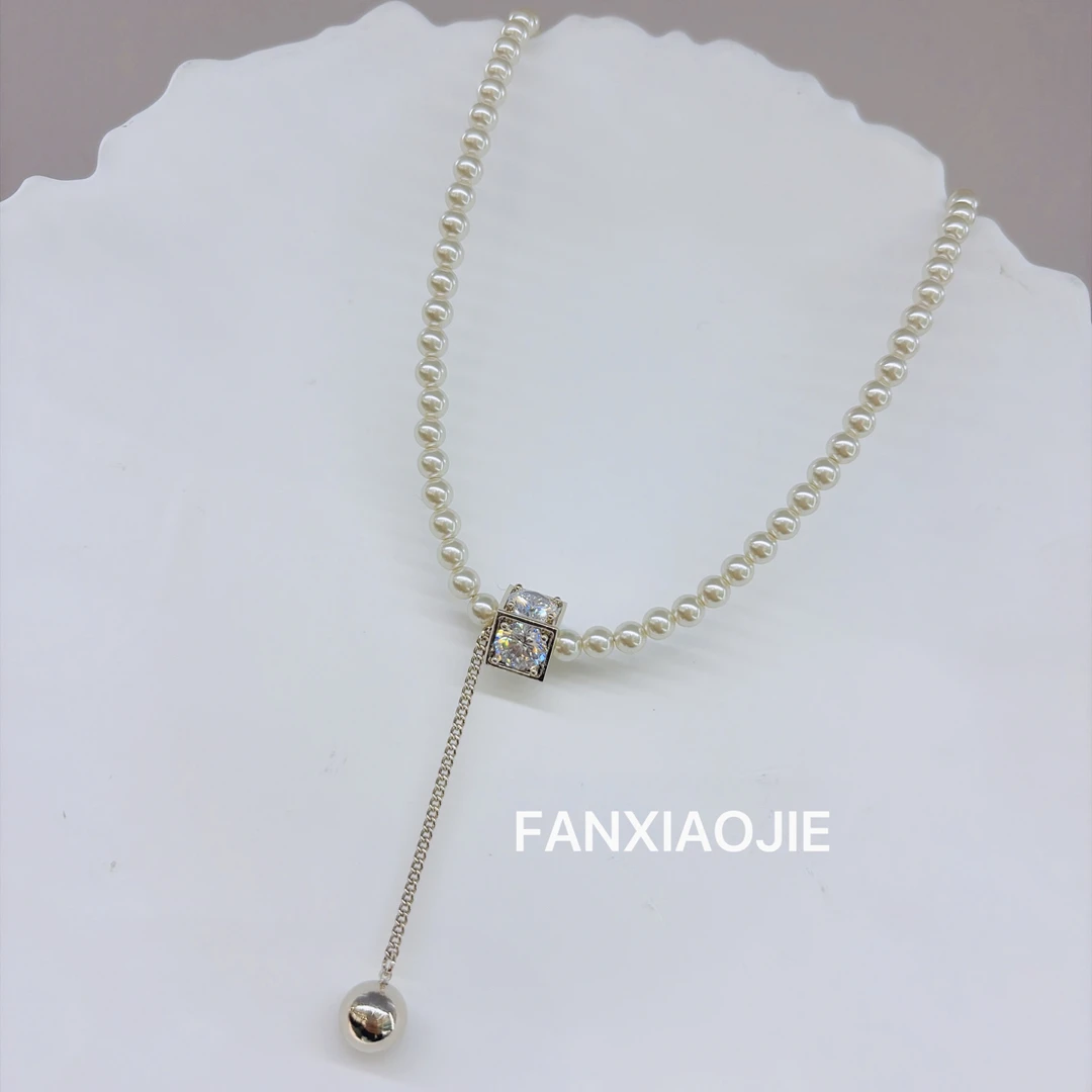 铜合金合成锆石项链 颈链锁骨链FF奢牌D「魔方」高定项链