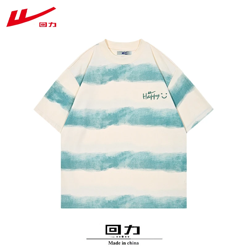 回力夏季夏装时尚纯棉短袖T恤2025新款男女情侣款宽松运动情侣装