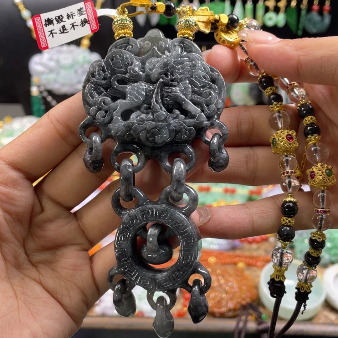 翡翠未镶嵌颈饰代编织