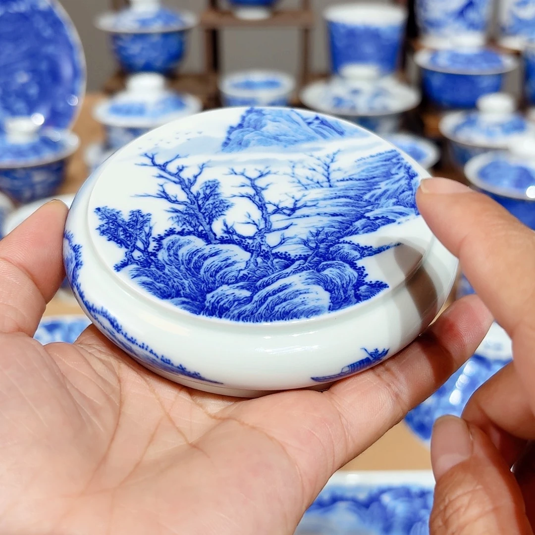 ****风景德镇纯手绘盖置