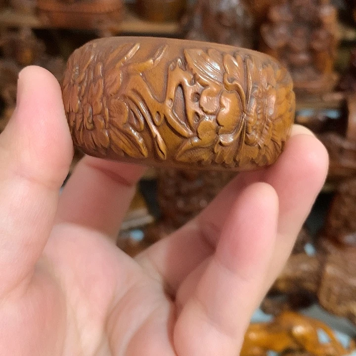 黄杨木幻***月底座子摆件