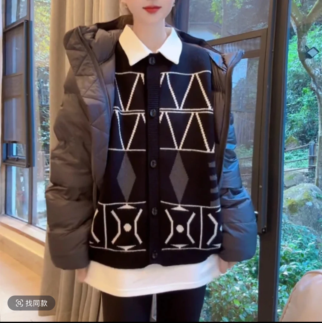 欧货慵懒针织马夹秋冬复古时尚无袖坎肩上衣