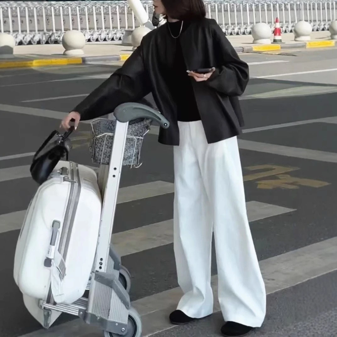 25011简约时尚都市通勤风经典黑白穿搭套装