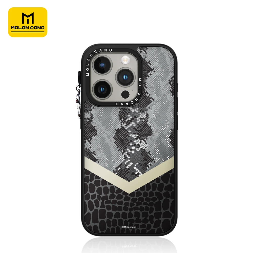 MOLAN CANO高级感镜面炫金蛇皮纹磁吸苹果手机壳IP17PROMAX