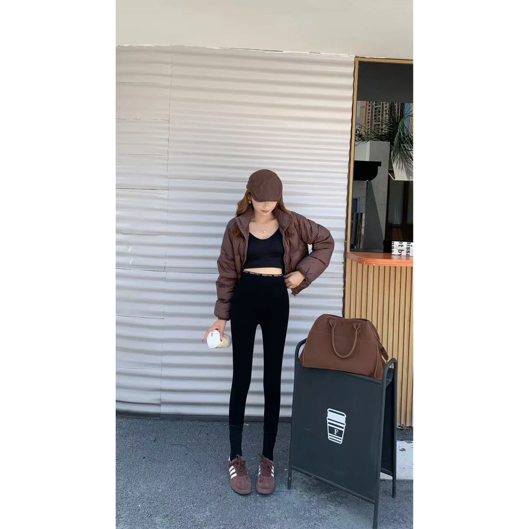 新款云朵裤秋冬季外穿显瘦保暖高弹力九分打底裤女 08808