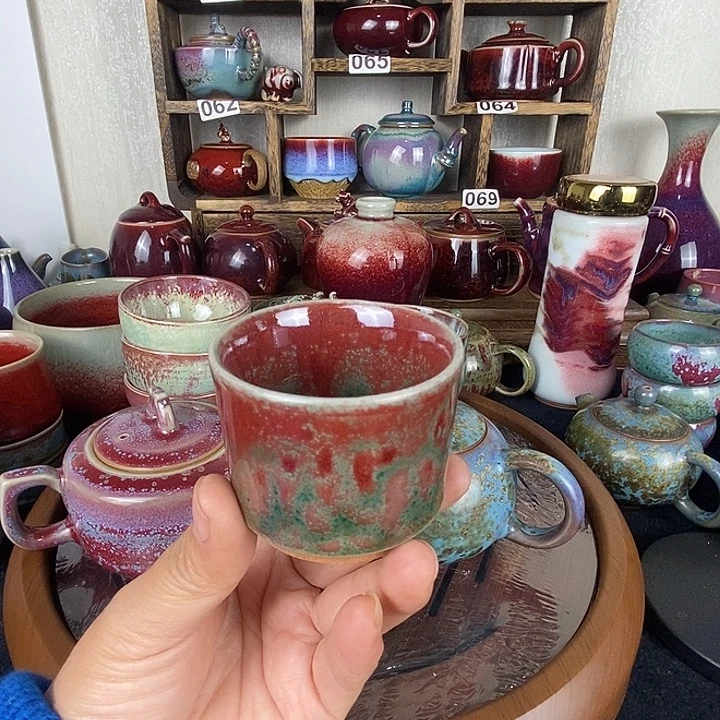 闲***致茶盏中国神后钧瓷茶具处理