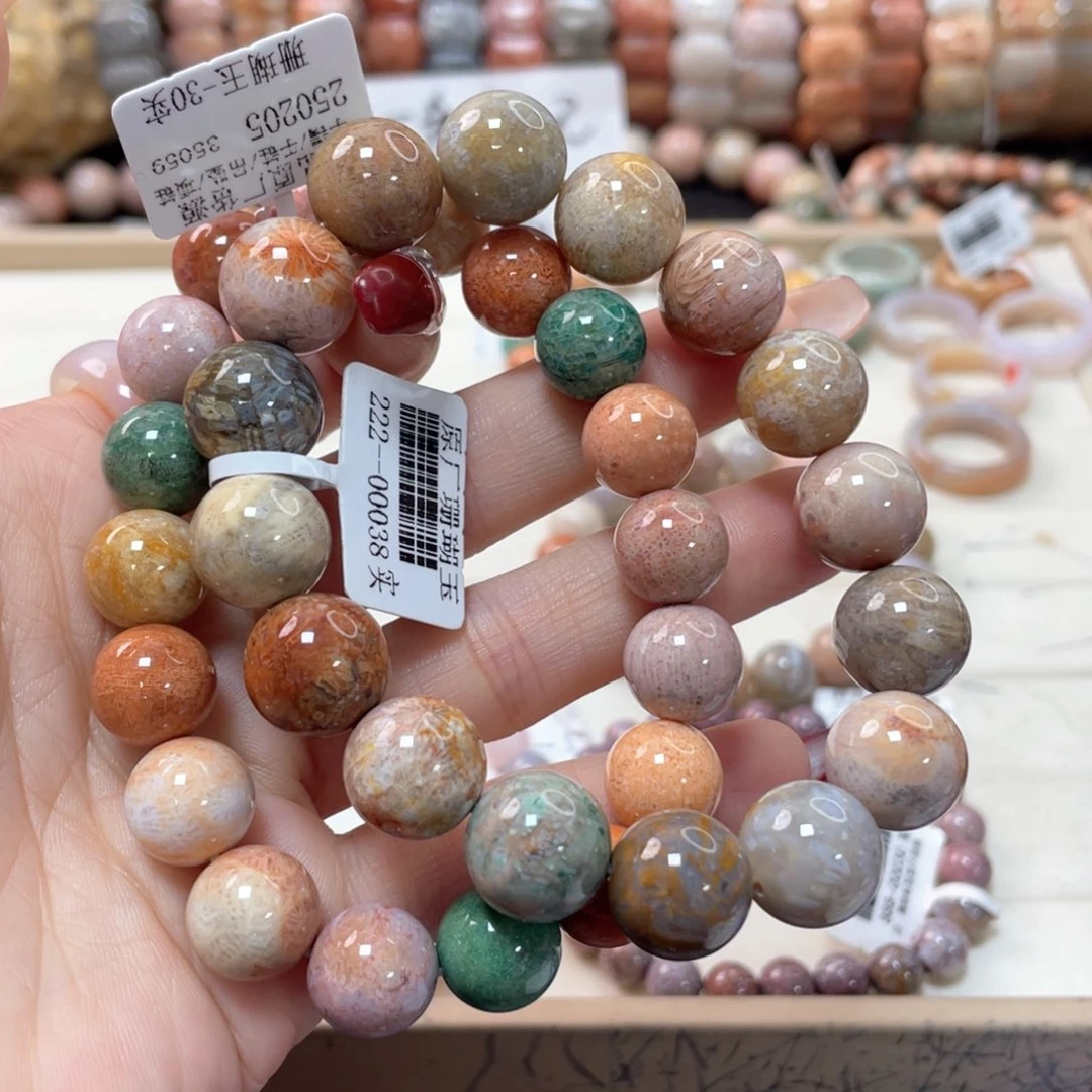 硅化珊瑚（珊瑚玉）手链未镶嵌嗨****我405