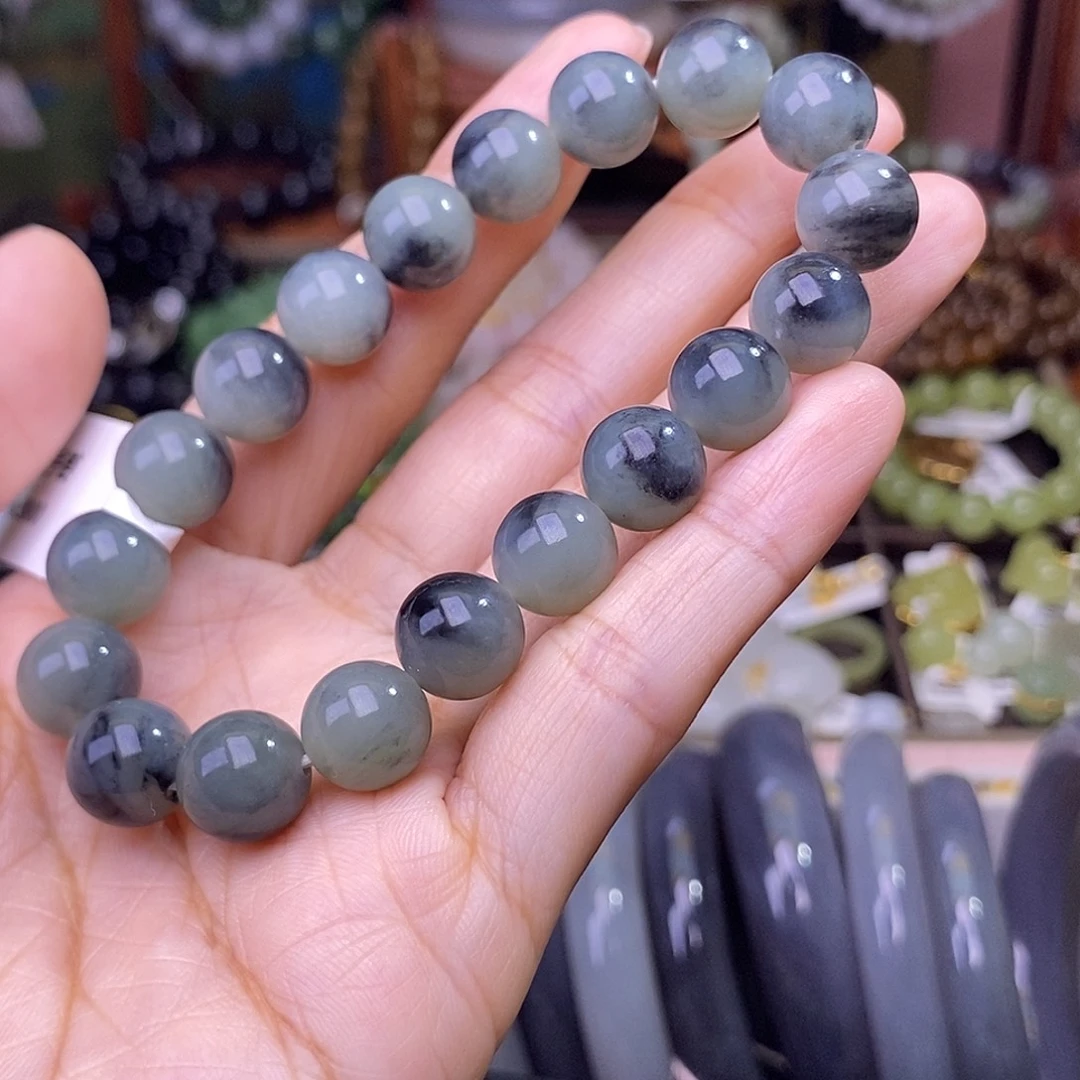 和田玉未镶嵌颈饰青花手链约10MM