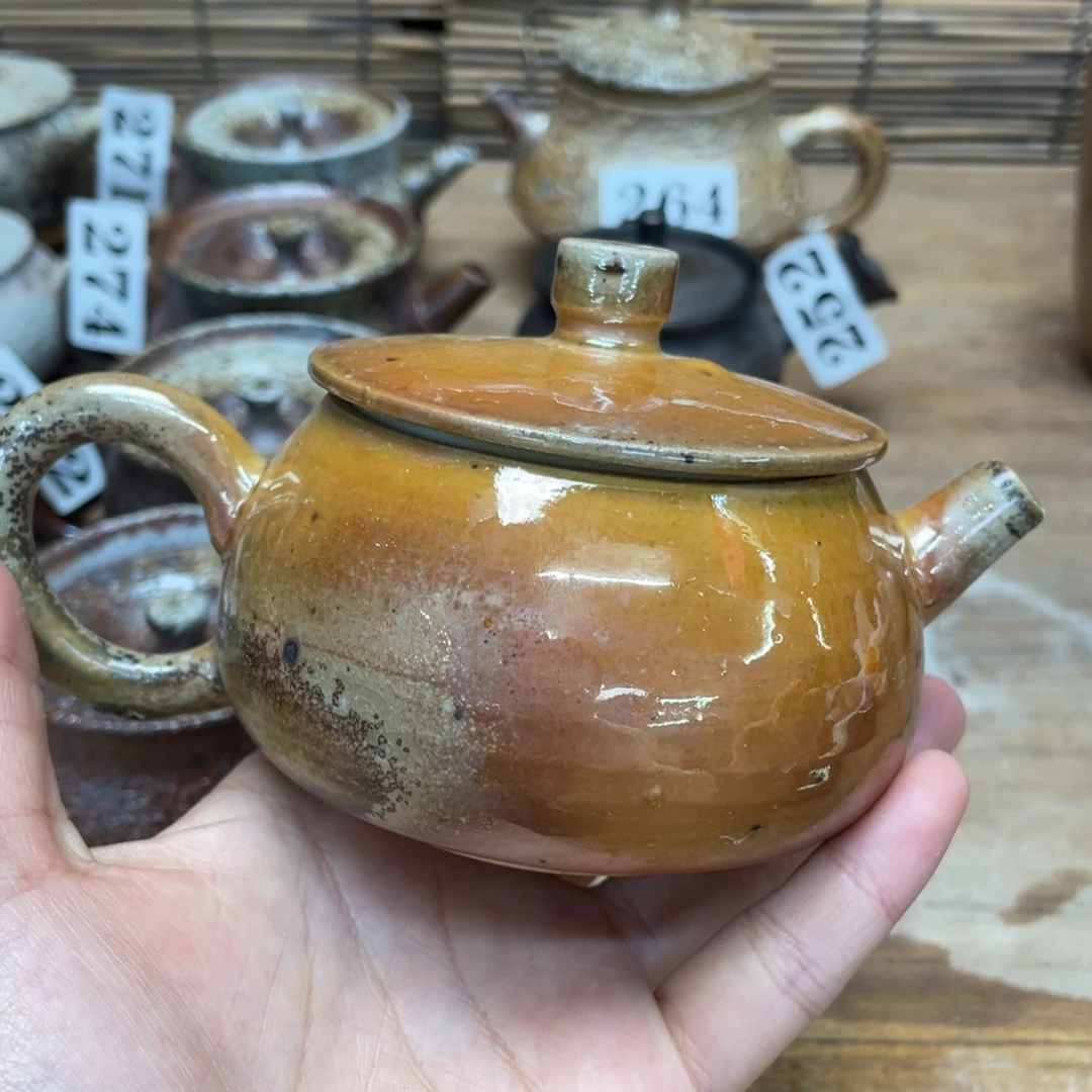 纯手工柴烧瑕瑕瑕茶壶茶具