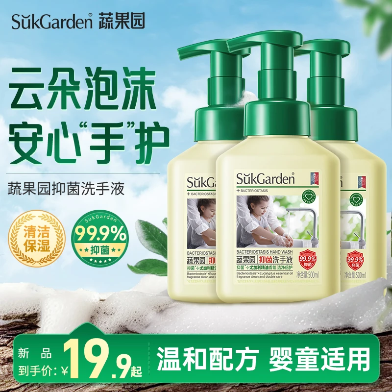 【全新升级抑菌】蔬果园洗手液泡沫家用温和花朵泡泡学生儿童宝宝