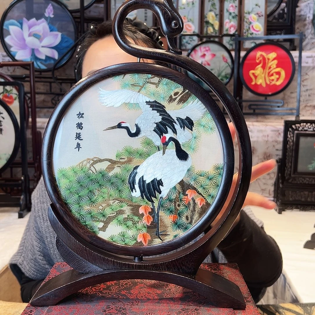 织绣苏绣摆台手工双面