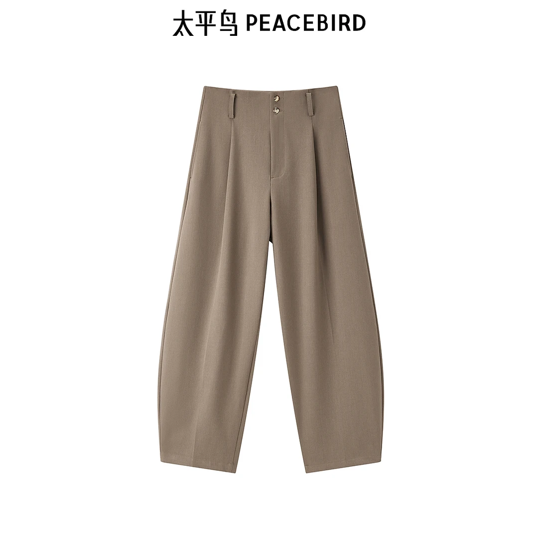 太平鸟女装新款香蕉型连腰裤A1GBE1211