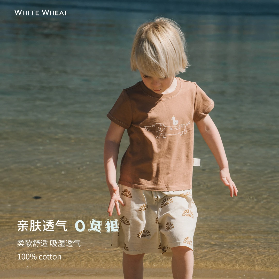 whitewheat2025夏季新款T恤儿童休闲宝宝短袖WWBXT004