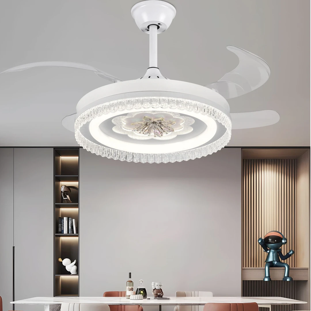 8911水晶款隐形风扇灯客厅餐厅全屋一体风扇灯