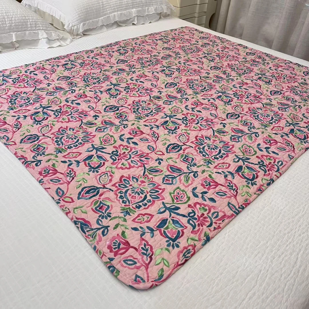 110*130向阳花斜纹棉生理垫隔脏垫绗缝夹棉小床盖