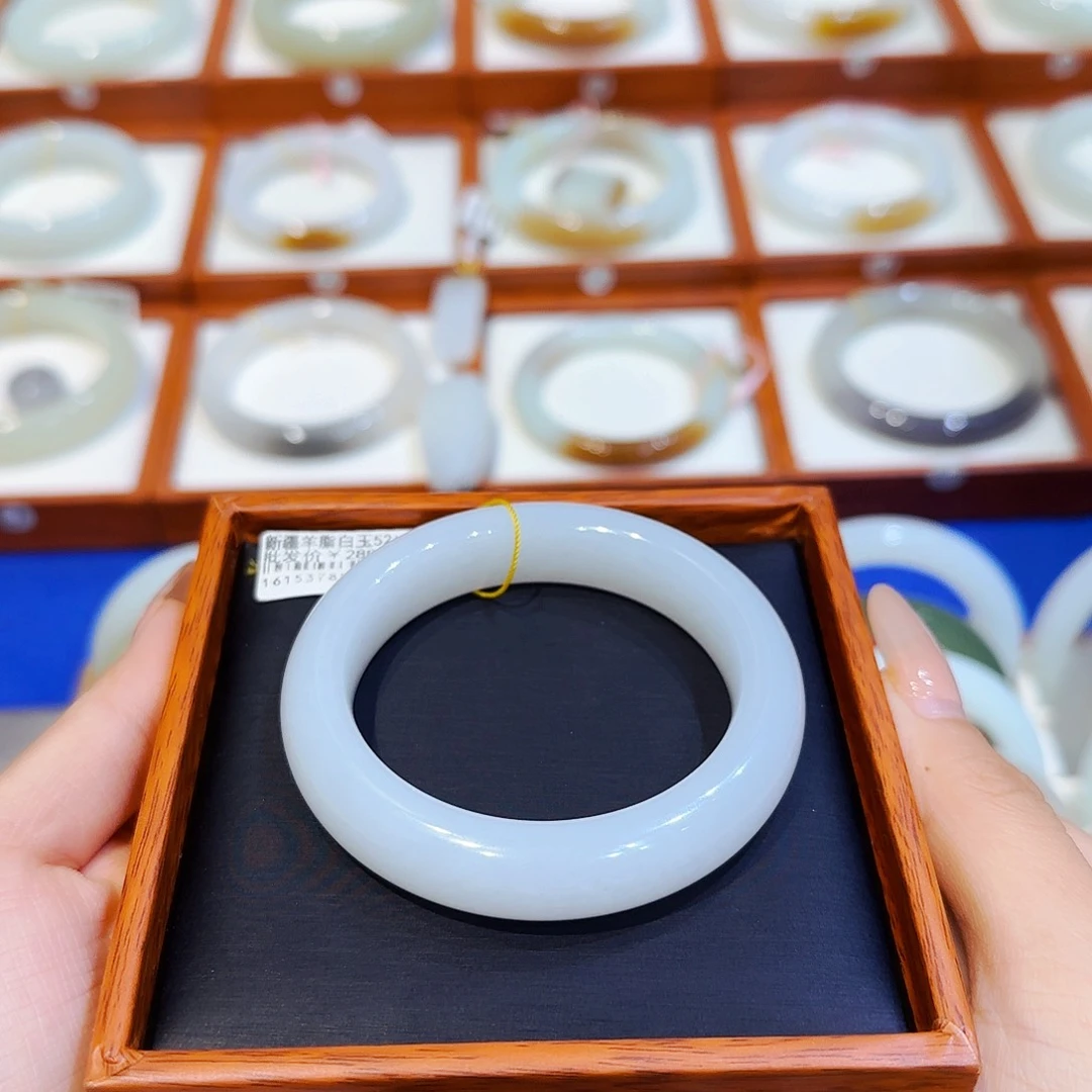 和田玉手镯未镶嵌新疆羊脂白50 51 52