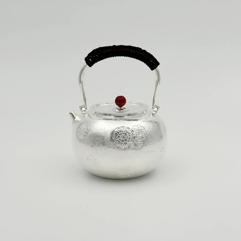 新品手工小雏菊锤纹中提梁烧水壶泡茶壶
