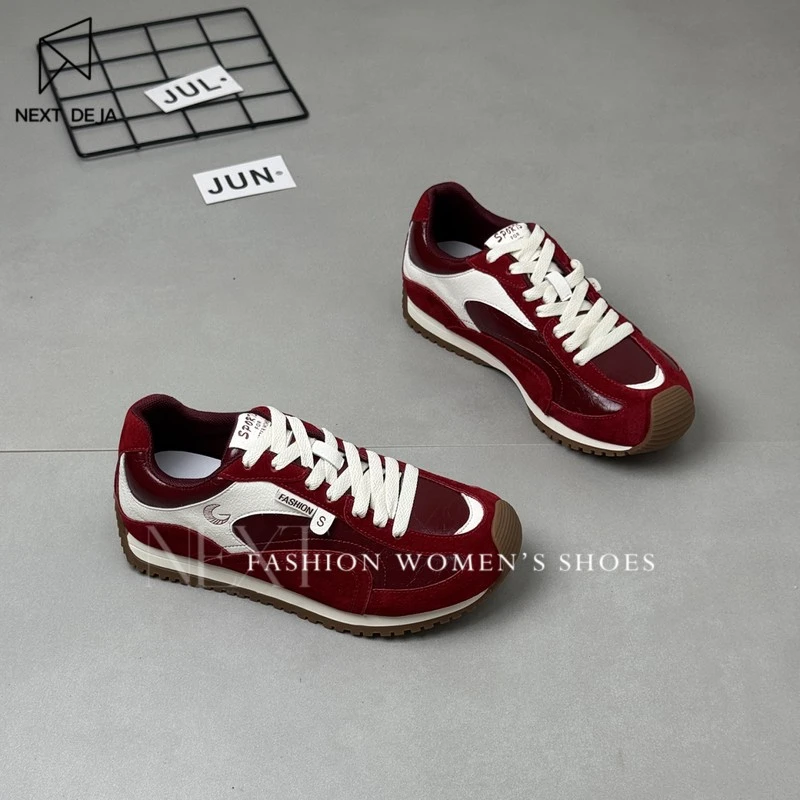 真皮厚底阿甘鞋女2025春季新款软底复古舒适显脚小休闲运动潮鞋