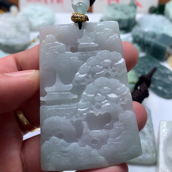 颈饰未镶嵌翡翠保真天然a货翡翠