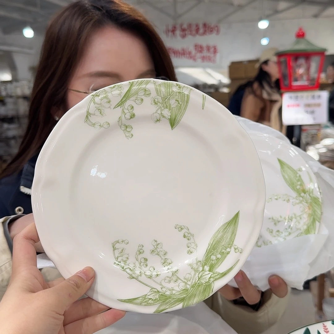 瓷骨瓷8英寸20cm平盘2只外贸骨瓷