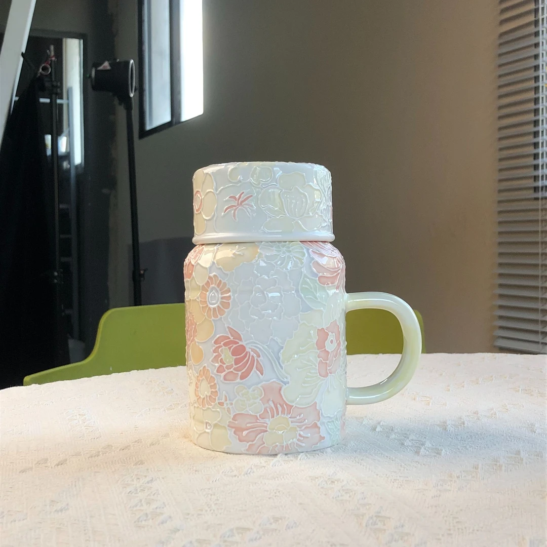 一休瓷屋景德镇万花保温瓶