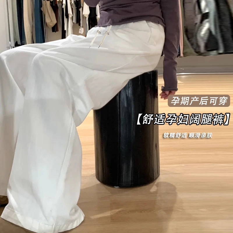 孕妇裤春秋款2025新款爆款洋气外穿时髦小个子夏季大码阔腿牛仔裤