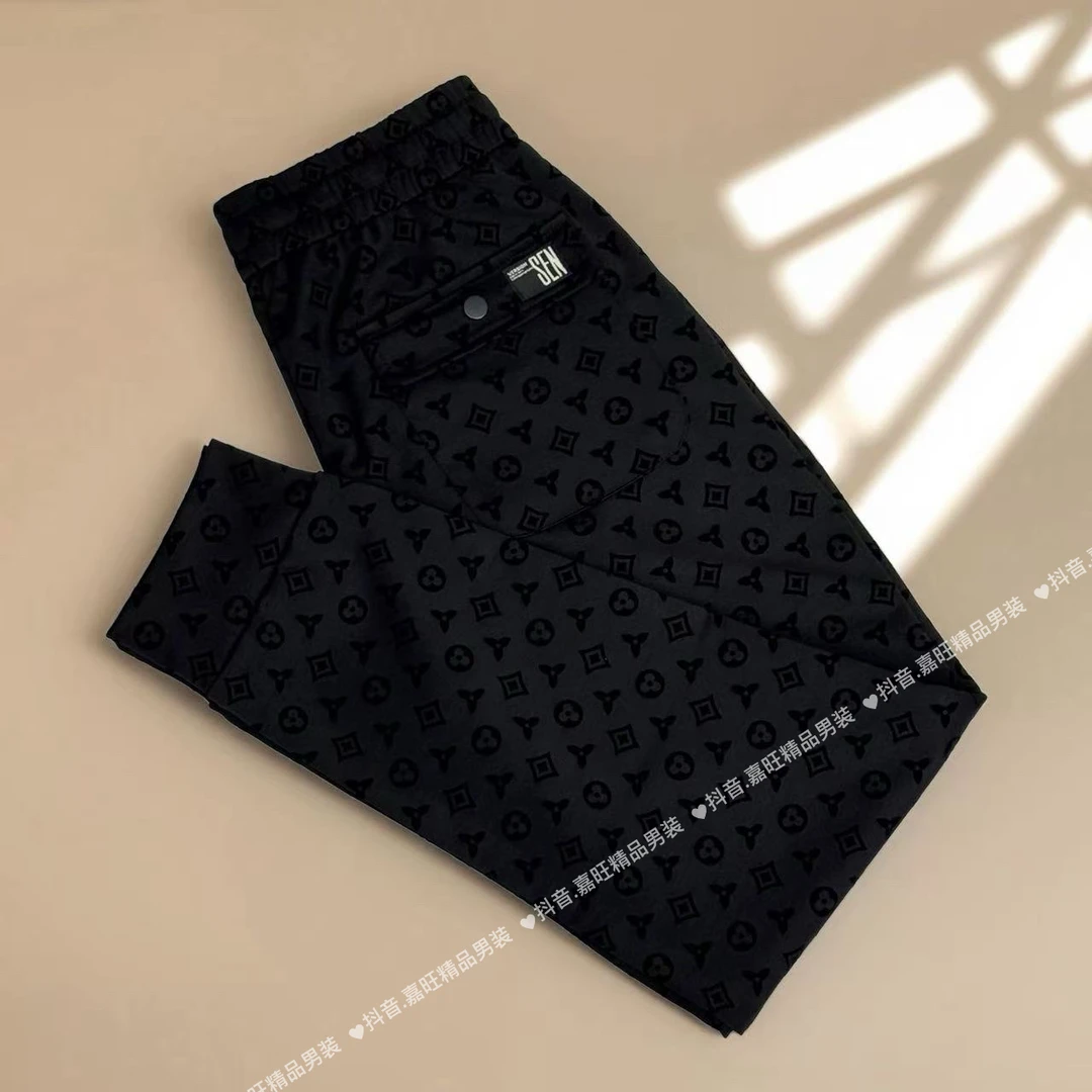 9127秋季男士潮流时尚百搭舒适弹力植绒松休闲小脚裤