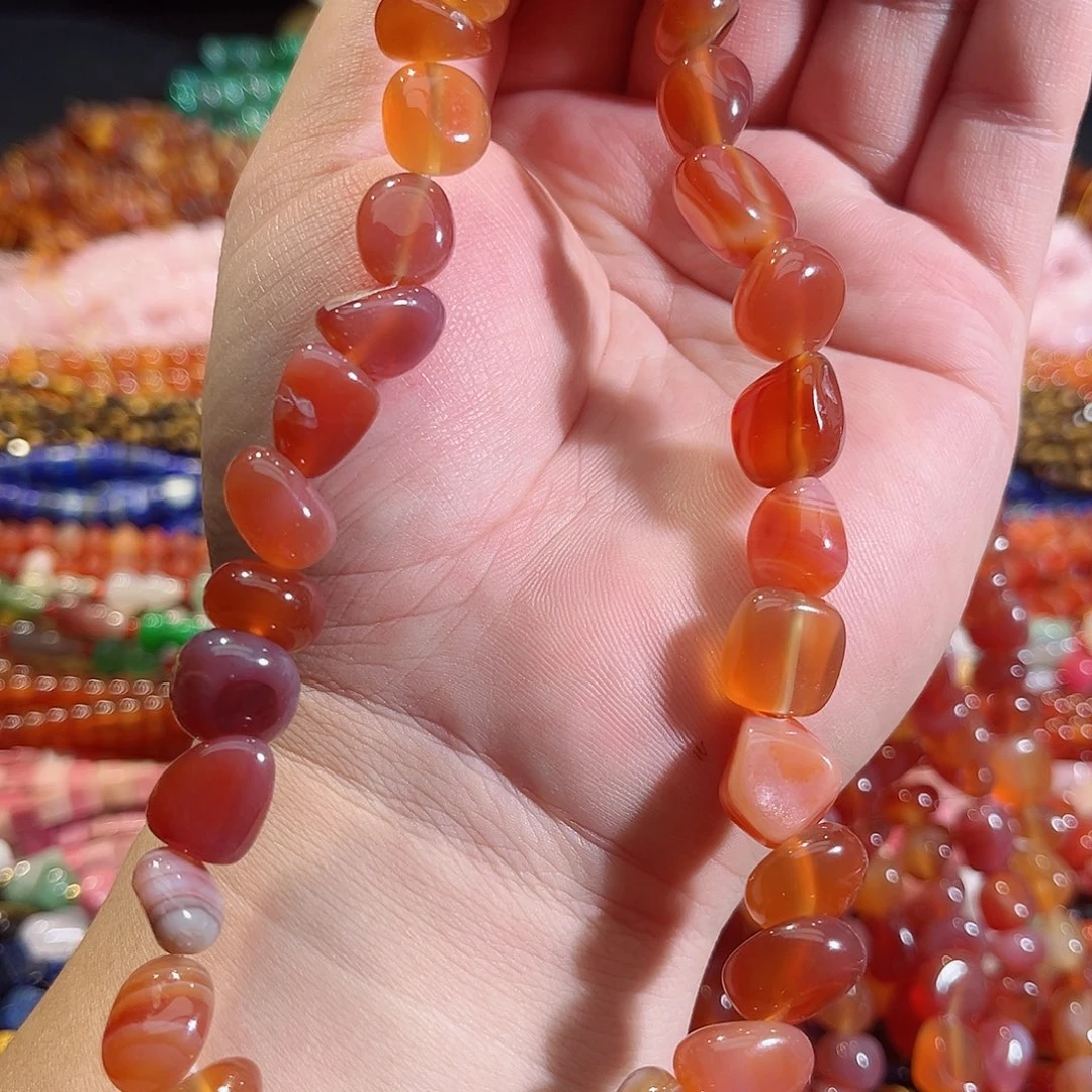 玛瑙/玉髓未镶嵌珠宝半成品盐源玛瑙随行一条12mm