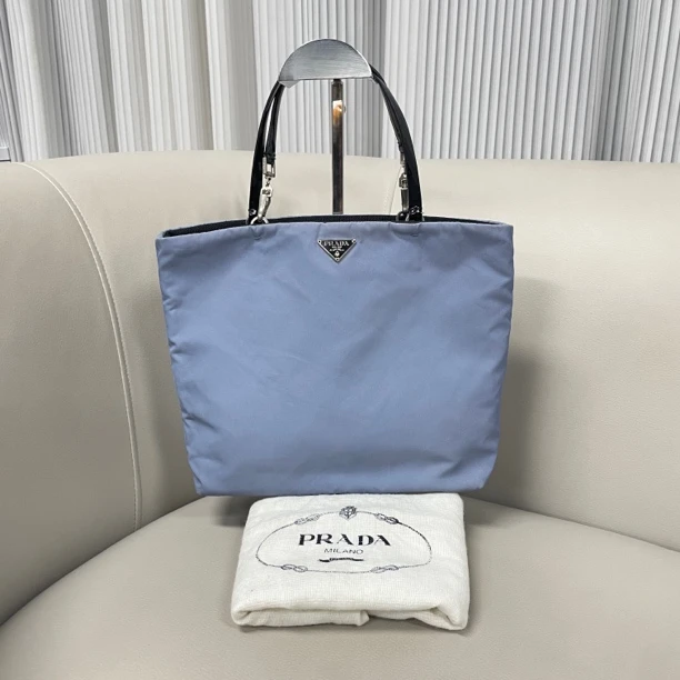 95新 Prada/普拉达 普拉达托特包雾霾蓝手提包