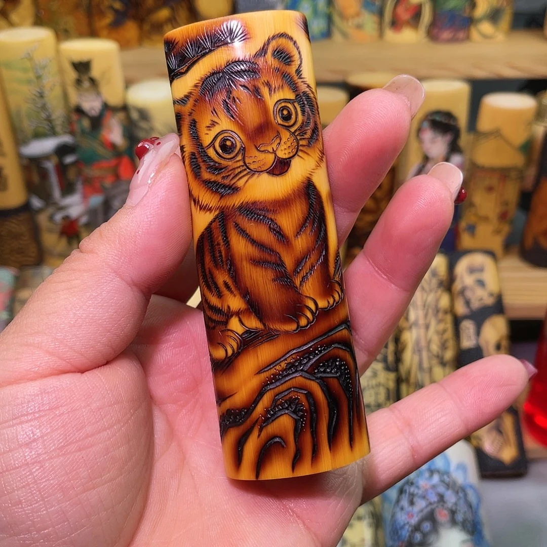 N***卷实心竹手工作品老虎