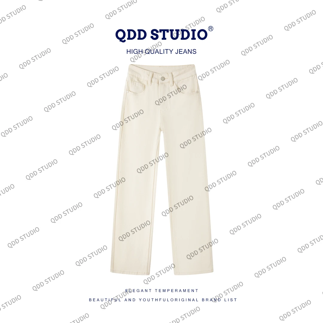 2025【加绒】四面弹窄版直筒裤-抗皱-不发黄-质感米白高端面料1085A