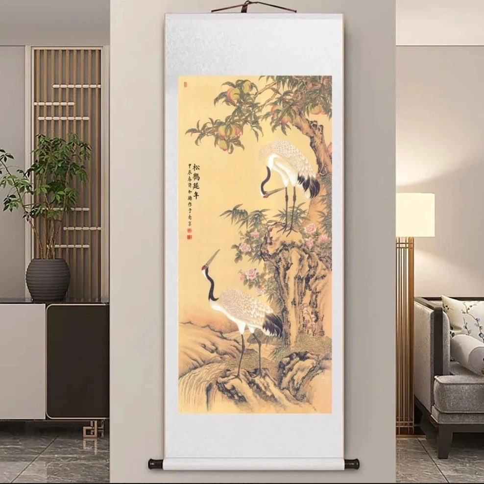 【松鹤延年图】宽62高160【现代高清喷微】