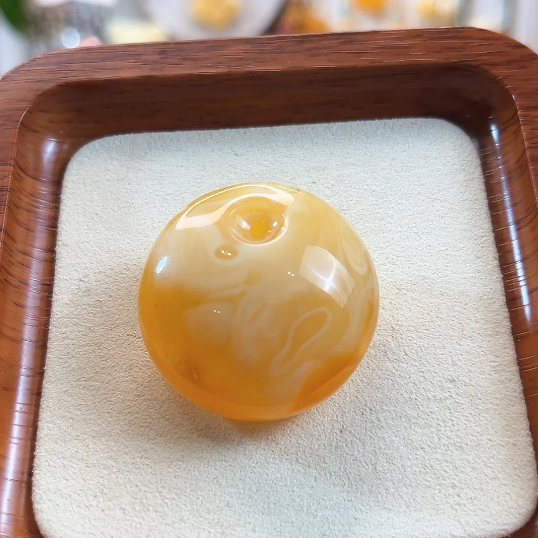未镶嵌颈饰蜜蜡杨枝甘露橘金溶洞奶白拉丝天眼妖孽蜜蜡公主扣吊坠