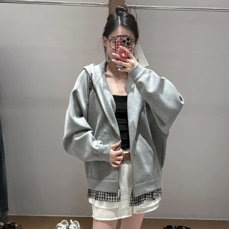 AVVENN设计师品牌2025秋季新品连帽长袖拼接短外套