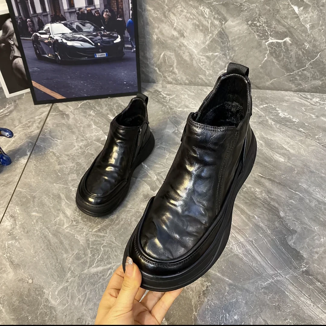 8317新品高级感轻奢百搭纯皮休闲舒适男鞋时尚潮流一脚蹬皮鞋大气