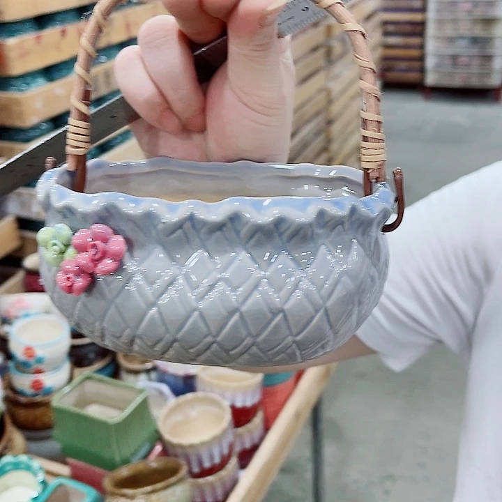 有孔，凑10元包邮陶瓷花盆发货！