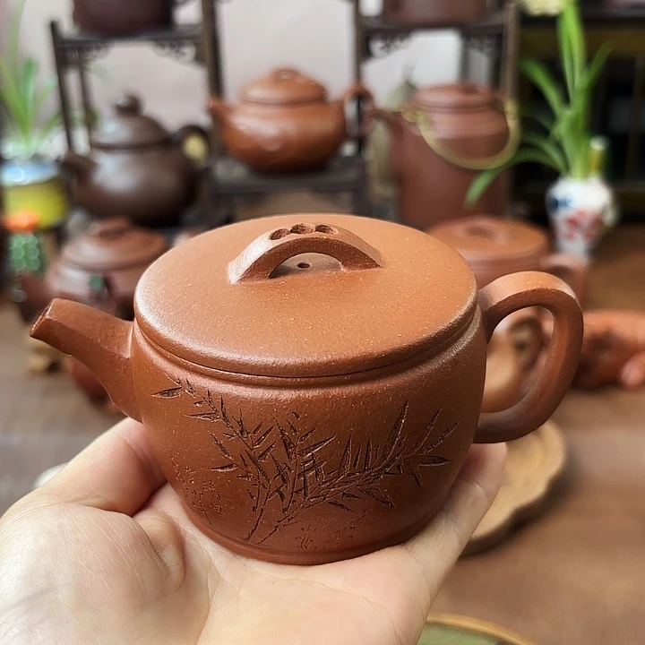 茶壶紫砂汉瓦 红降了 150cc 微瑕