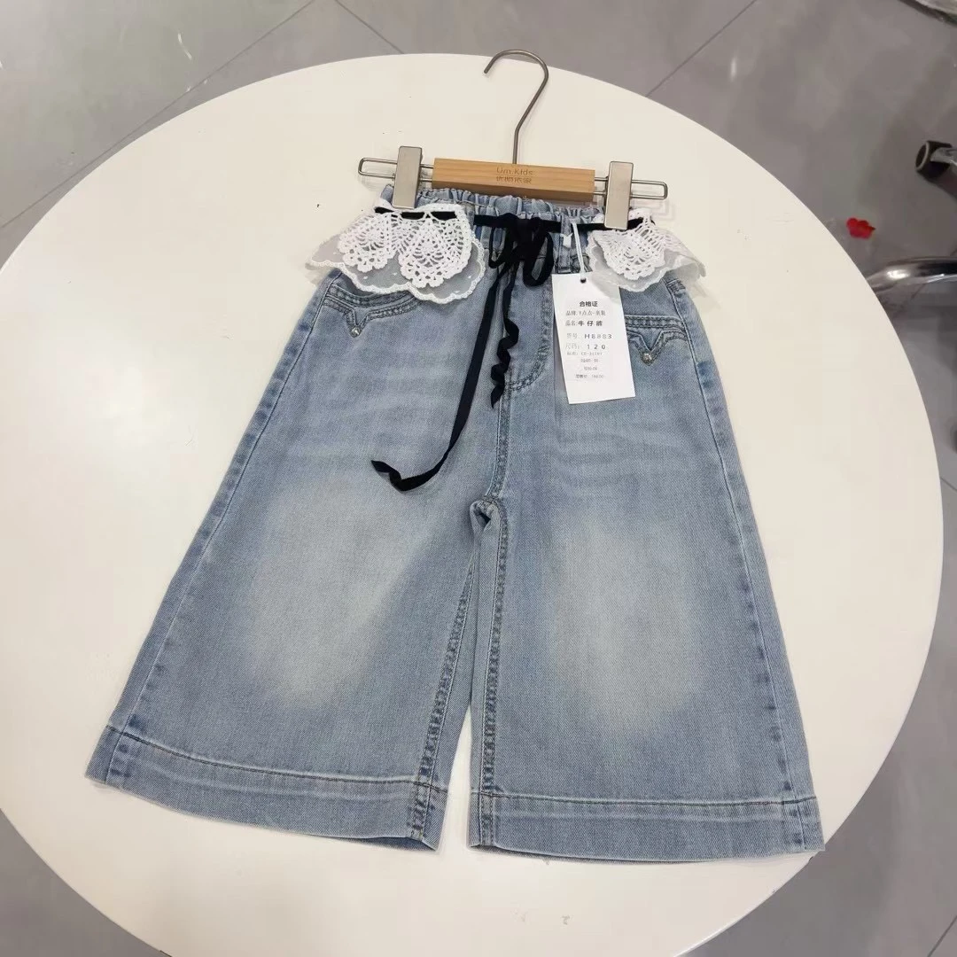 品牌女童牛仔中裤特价
