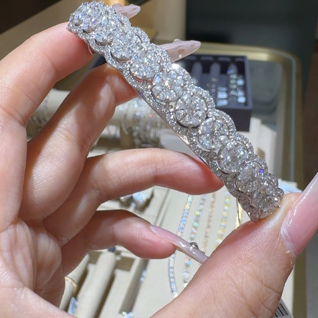 钻石手镯18K金镶嵌