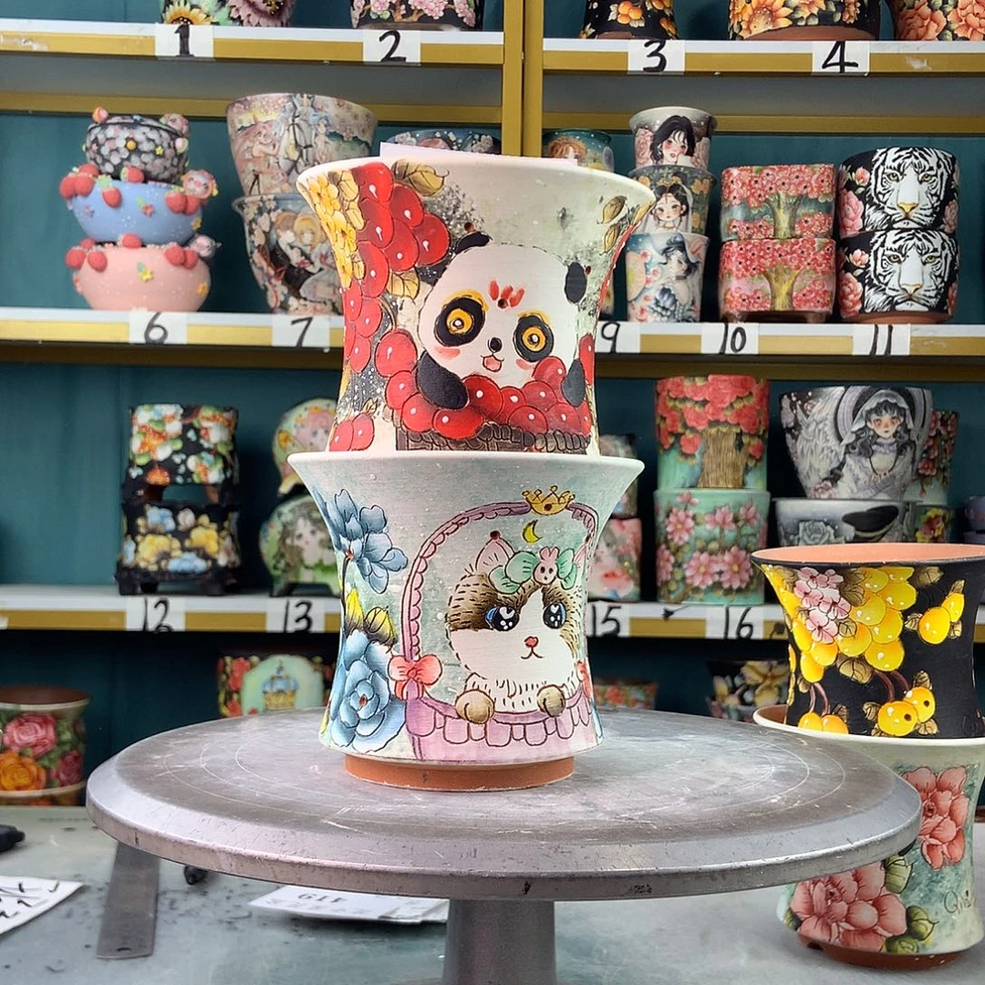 陶景德镇手工花盆418