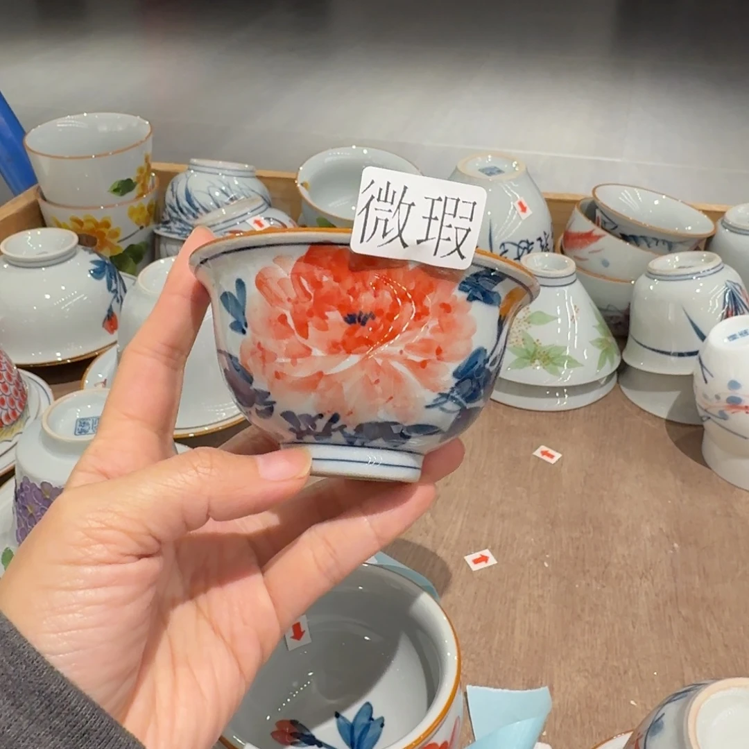 釉下手绘茶具微瑕