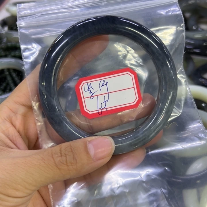 紫***竹蛇纹石玉合金手镯