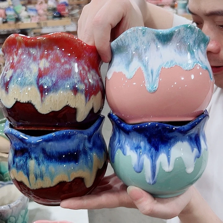 有孔.凑单10元陶瓷花盆发货！