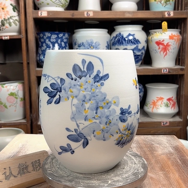 陶但盆兰兰紫藤 陶瓷陶瓷陶瓷微瑕