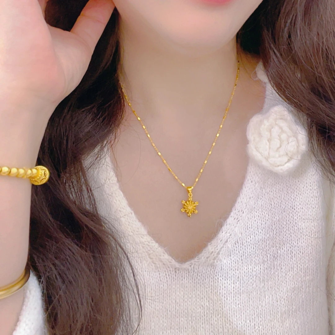 【吊坠+方块链】浪漫雪花项链 M扣