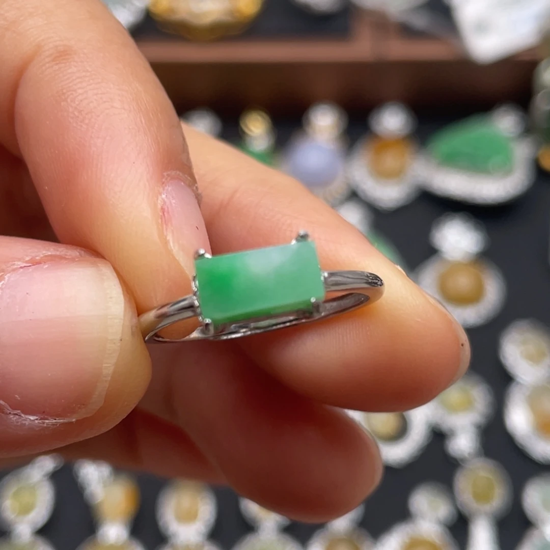 翡翠银S925镶嵌吊坠(不含链)