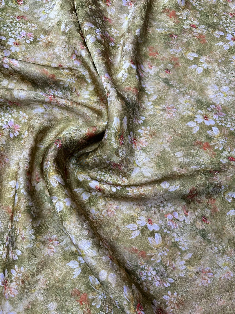 【小雏菊】高档新中式香云纱 花萝提花布头（开裁不退换）